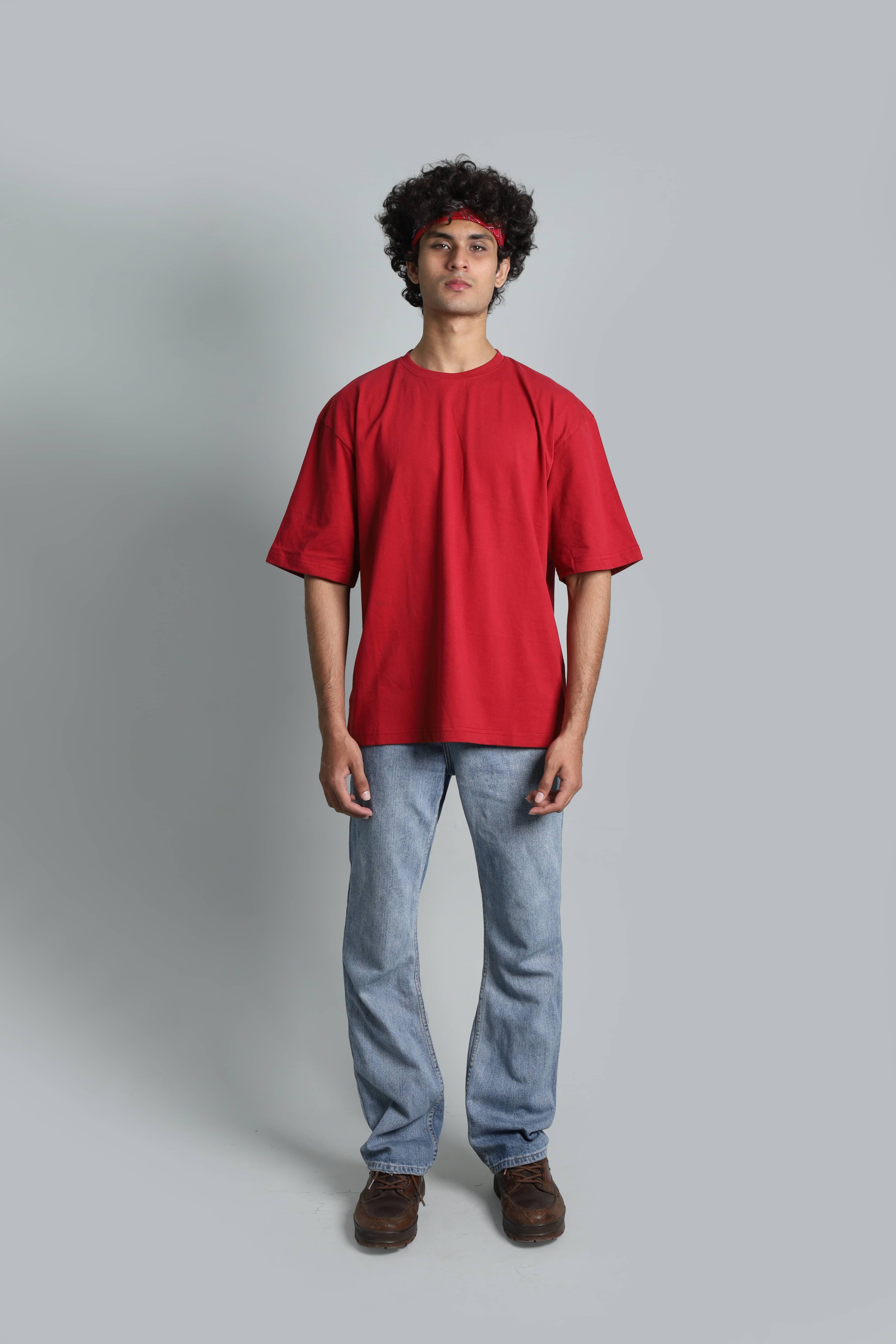ESSENTIAL CRIMSON RED // BASIC OVERSIZED TEE
