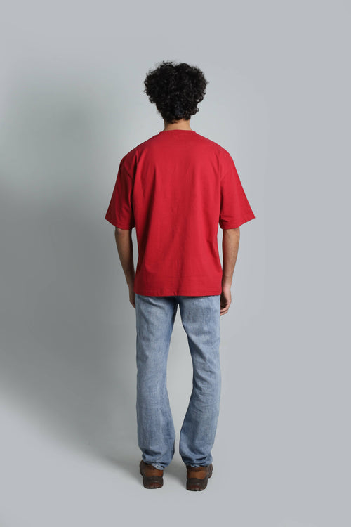 ESSENTIAL CRIMSON RED // BASIC OVERSIZED TEE