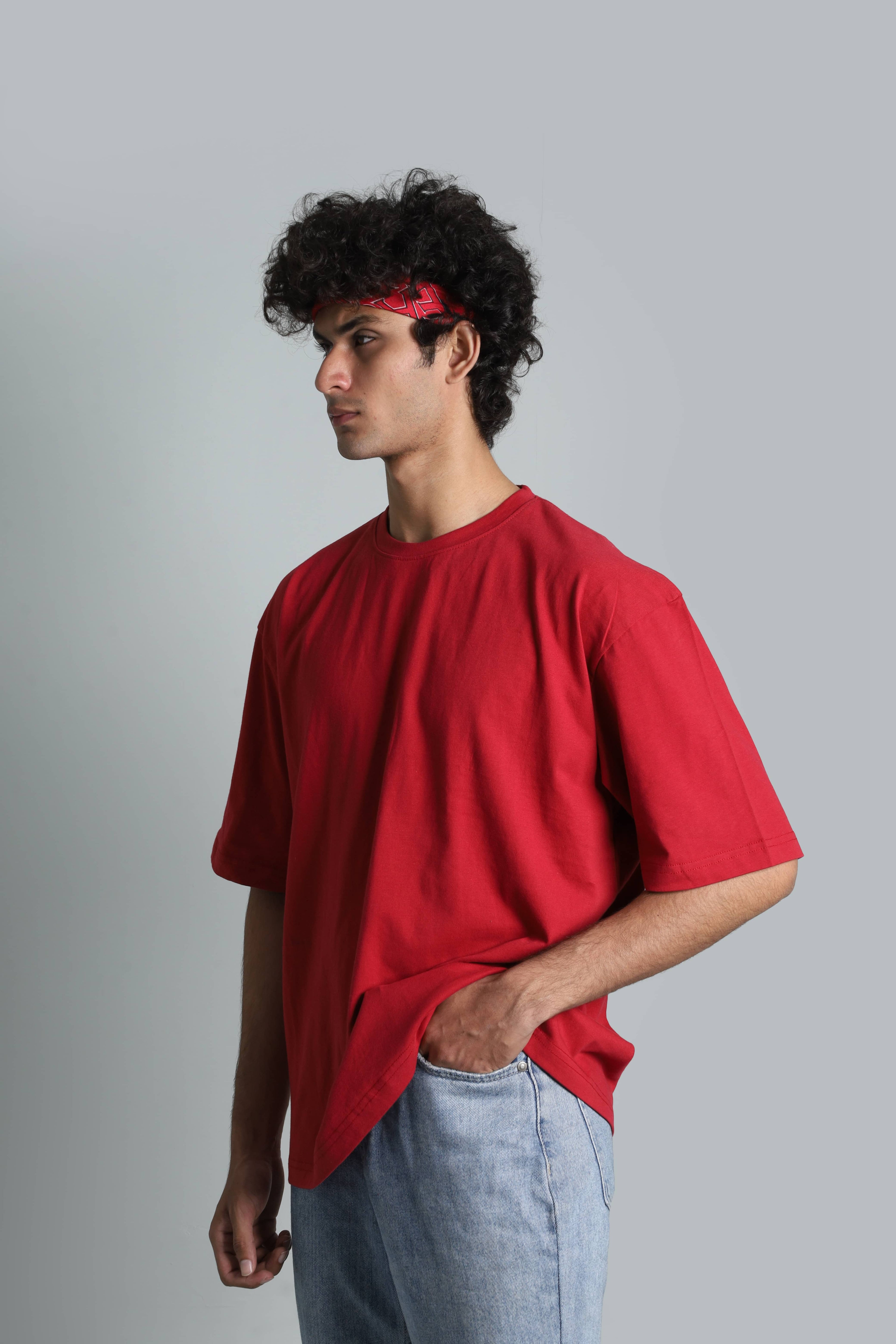 ESSENTIAL CRIMSON RED // BASIC OVERSIZED TEE