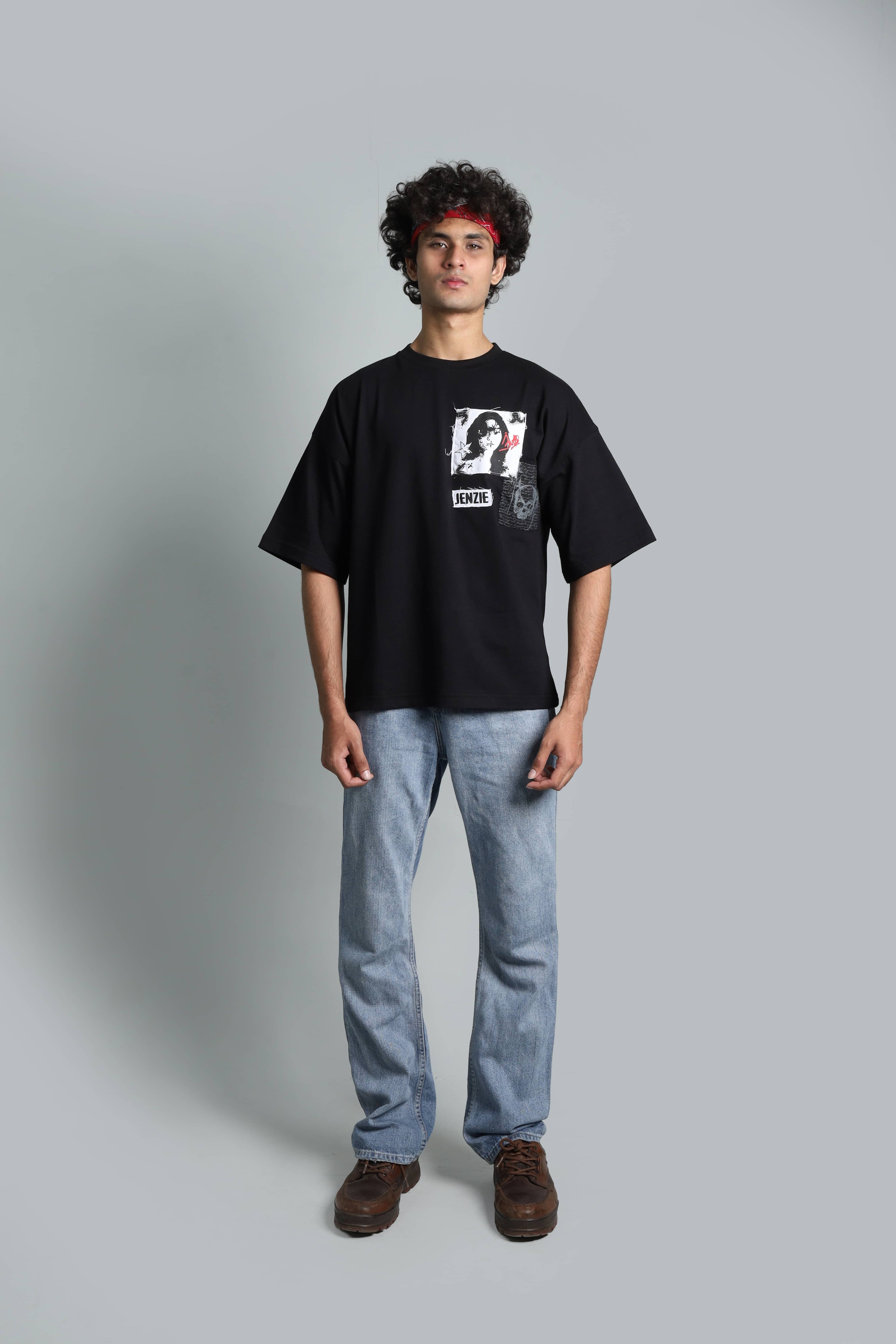 LOST SCRIPT // RAW-PATCH OVERSIZED TEE