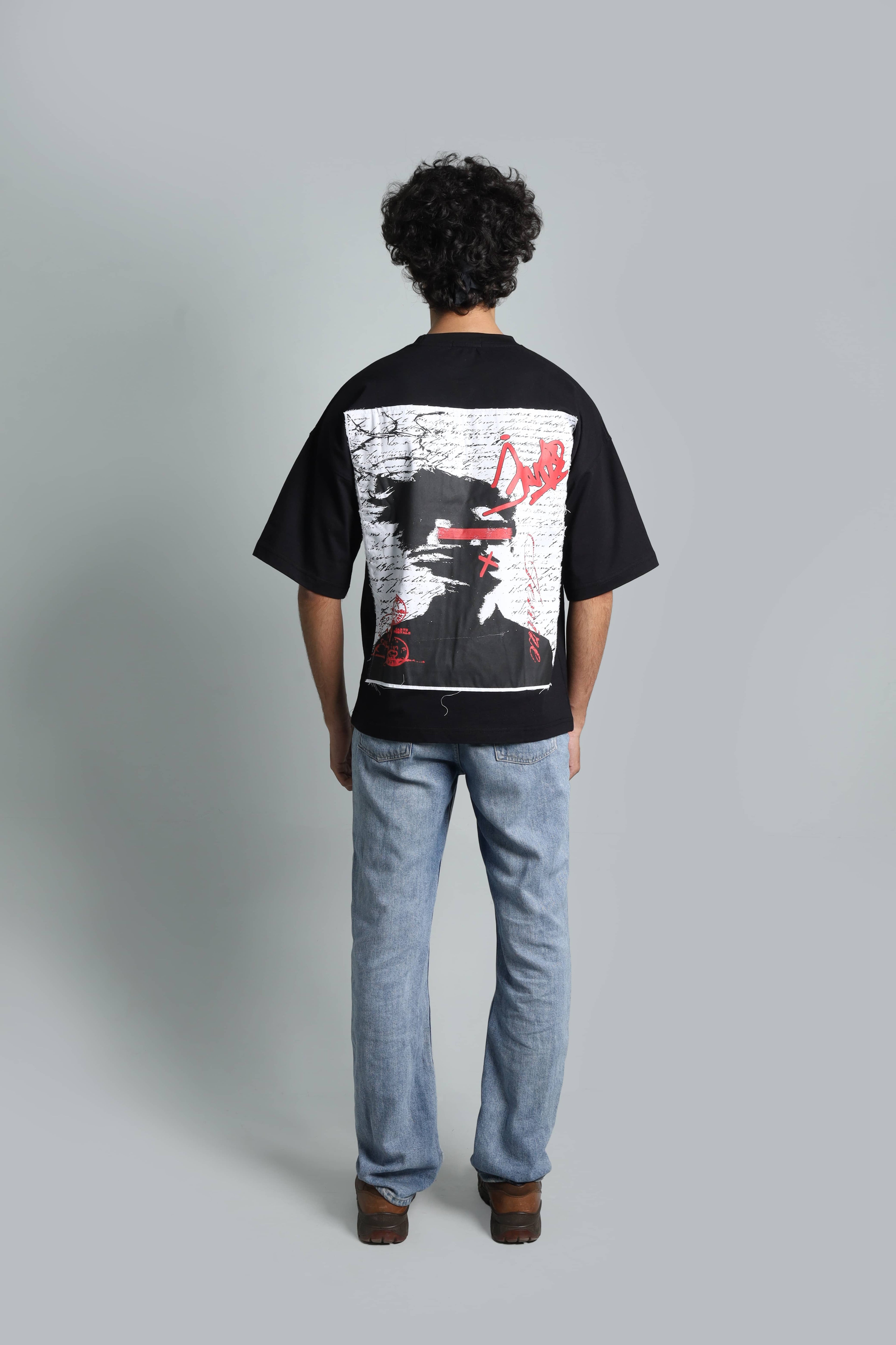 LOST SCRIPT // RAW-PATCH OVERSIZED TEE
