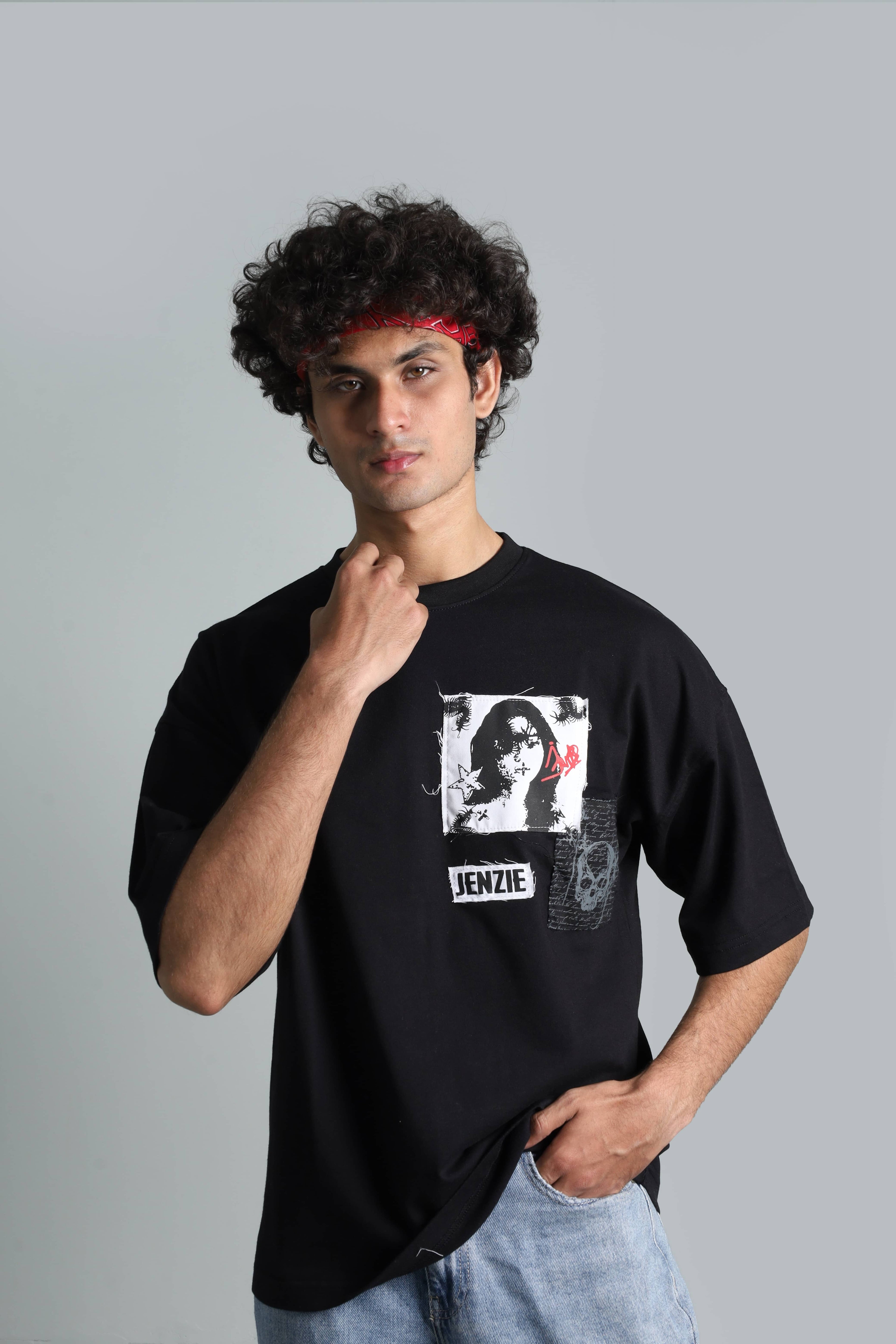 LOST SCRIPT // RAW-PATCH OVERSIZED TEE