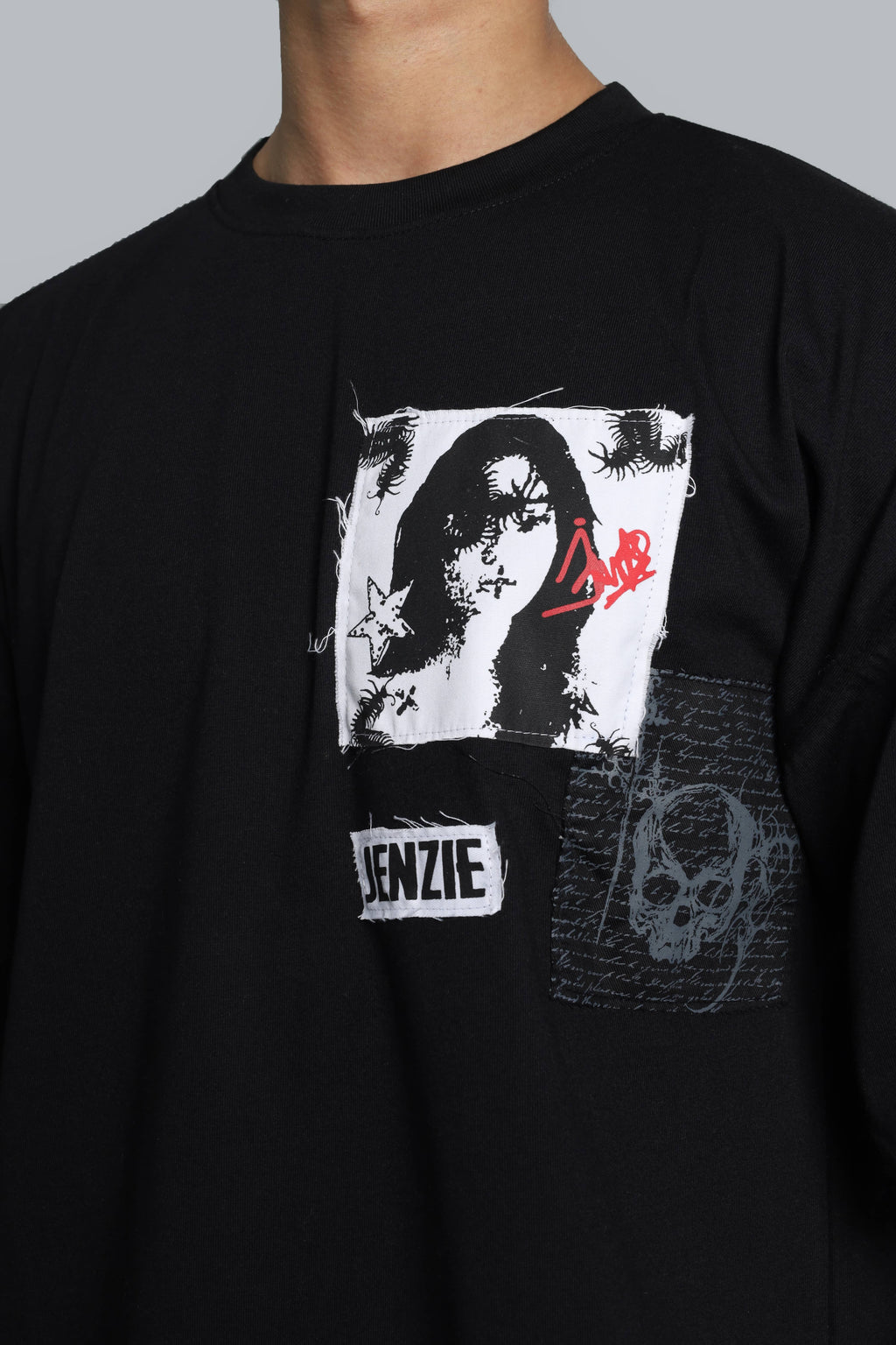 LOST SCRIPT // RAW-PATCH OVERSIZED TEE