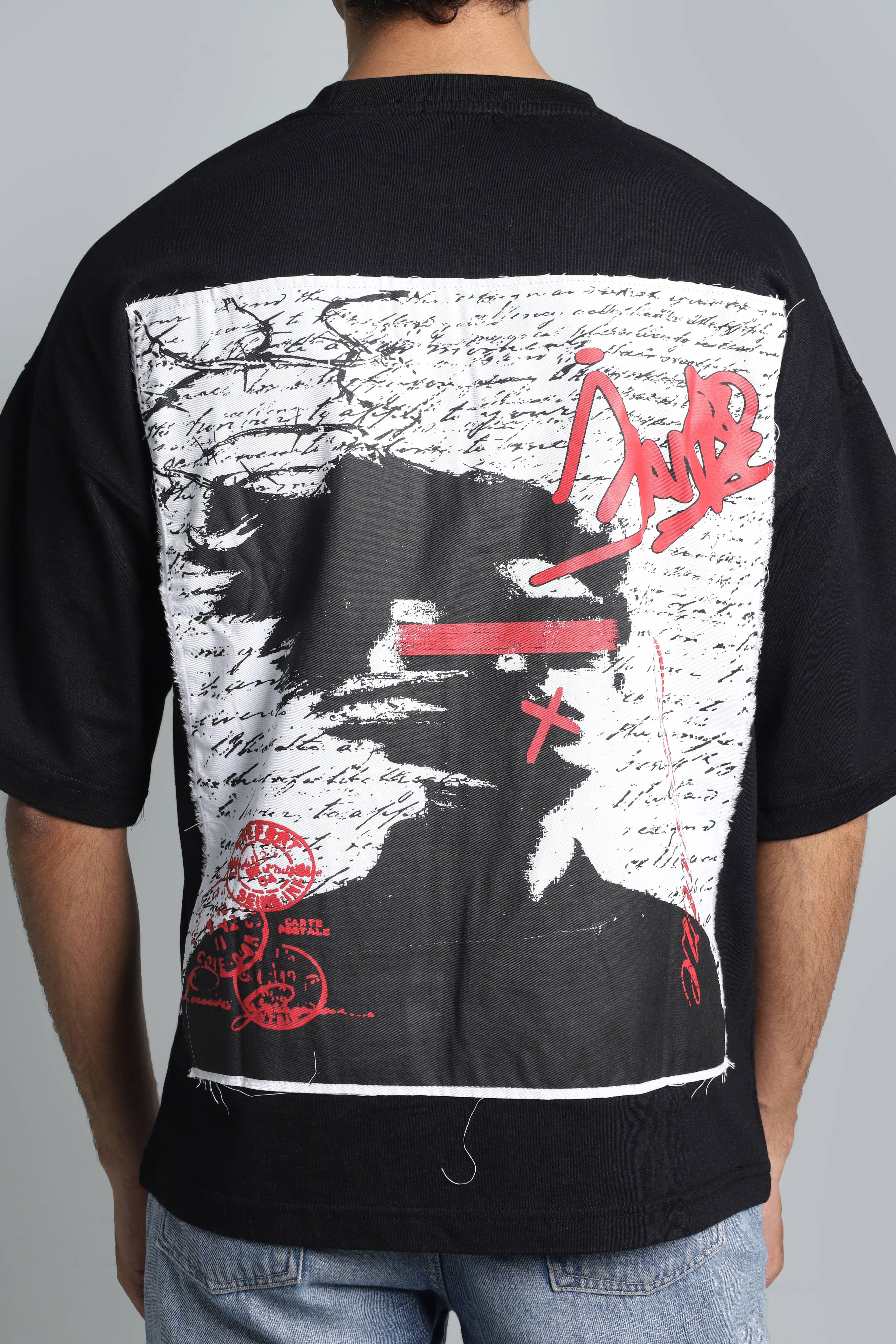 LOST SCRIPT // RAW-PATCH OVERSIZED TEE