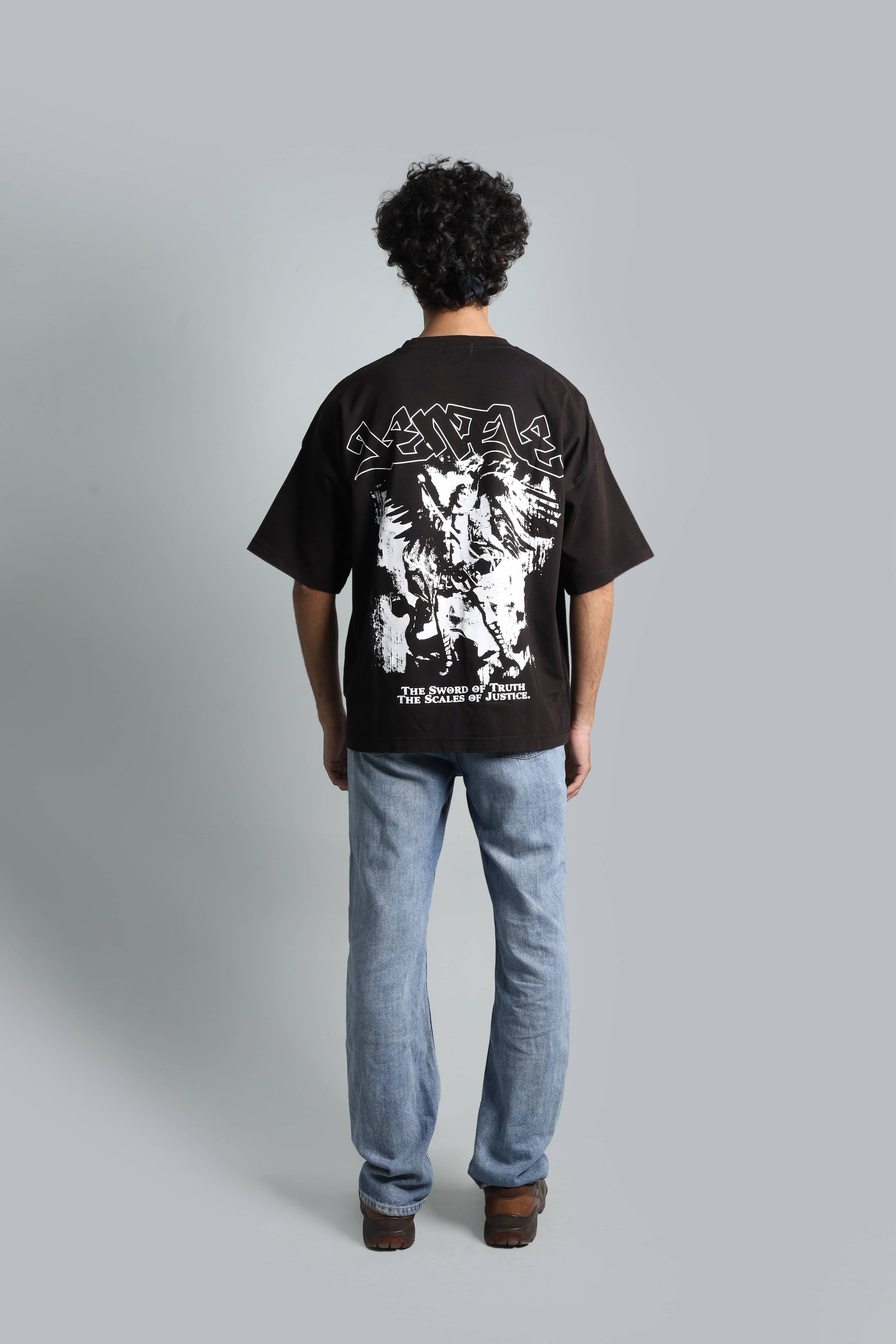 THE SCALES OF JUSTICE // SUN-FADE OVERSIZED TEE